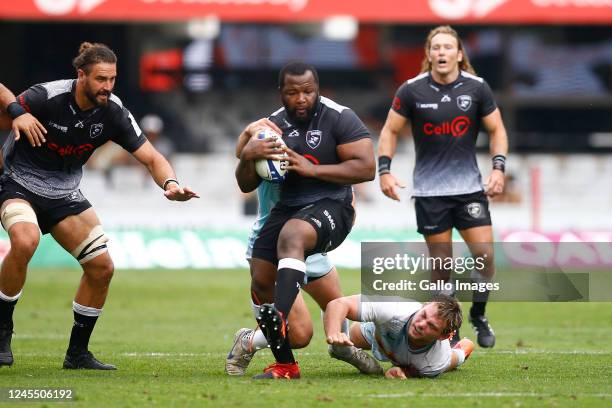 Ox Nche of the Cell C Sharks during the Heineken Champions Cup match between Cell C Sharks and Harlequins at Hollywoodbets Kings Park on December 10,...