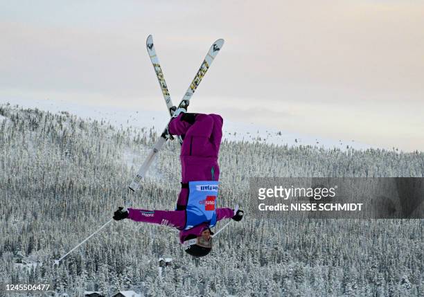 France's Perrine Laffont competes in the first run of the women's moguls event FIS Freestyle Ski World Cup 2022/23 in Idre Fjall, Sweden, on December...