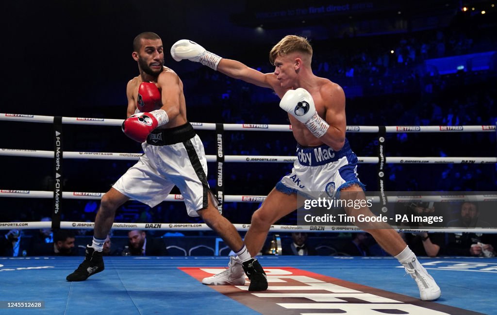 Josh Ryg Koby McNamara against Nabil Ahmed at the First Direct Arena, Leeds ...