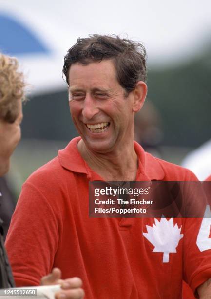 Prince Charles at a polo match where he played for the "Maple Leafs" at the Guards Polo Club, Smith's Lawn in Windsor, England in August, 1992.