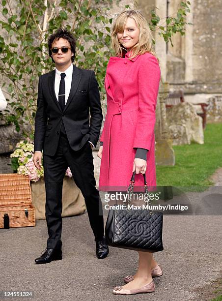 Jamie Cullum and Sophie Dahl attend the wedding of Ben Elliot and Mary-Clare Winwood at the church of St. Peter and St. Paul, Northleach on September...