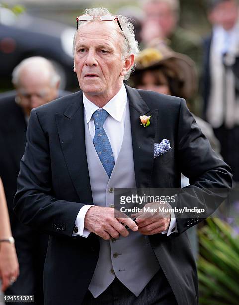 Mark Shand attends the wedding of Ben Elliot and Mary-Clare Winwood at the church of St. Peter and St. Paul, Northleach on September 10, 2011 in...