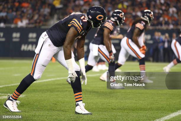 Chicago Bears wide receiver Alshon Jeffery lines up during an NFL football game between the Philadelphia Eagles and the Chicago Bears Monday,...