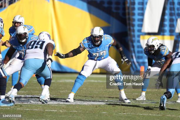 San Diego Chargers tackle King Dunlap during an NFL game between the San Diego Chargers and the Tennessee Titans , Sunday, November 6 in San Diego.