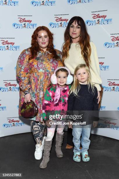 Tess Holliday , son Bowie, and guests arrive as Disney On Ice presents Road Trip Adventures at Crypto.com Arena on December 09, 2022 in Los Angeles,...