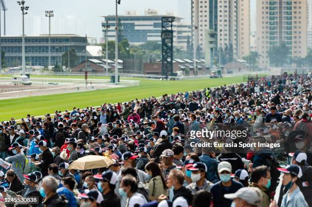 General view of the Sha Tin Racecourse during the Longines Hong Kong International Races at Sha Tin Racecourse on December 11, 2022 in Hong Kong,...