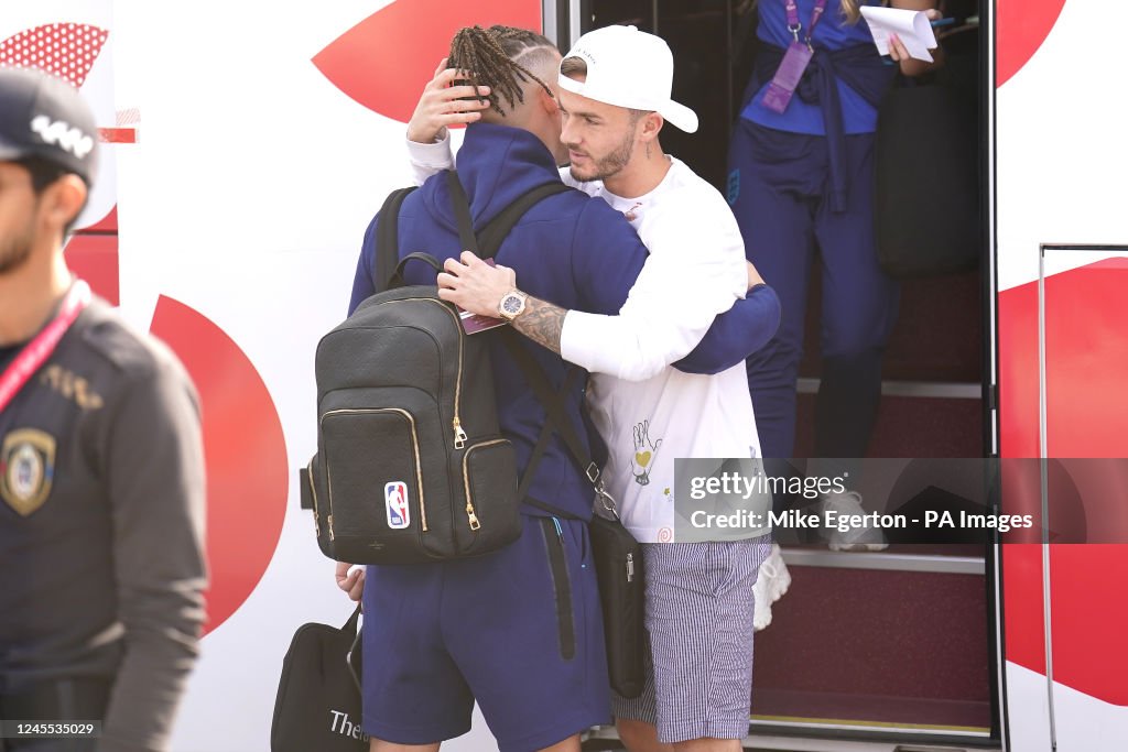 England's Kalvin Phillips and James Maddison outside the Souq News Photo  - Getty Images