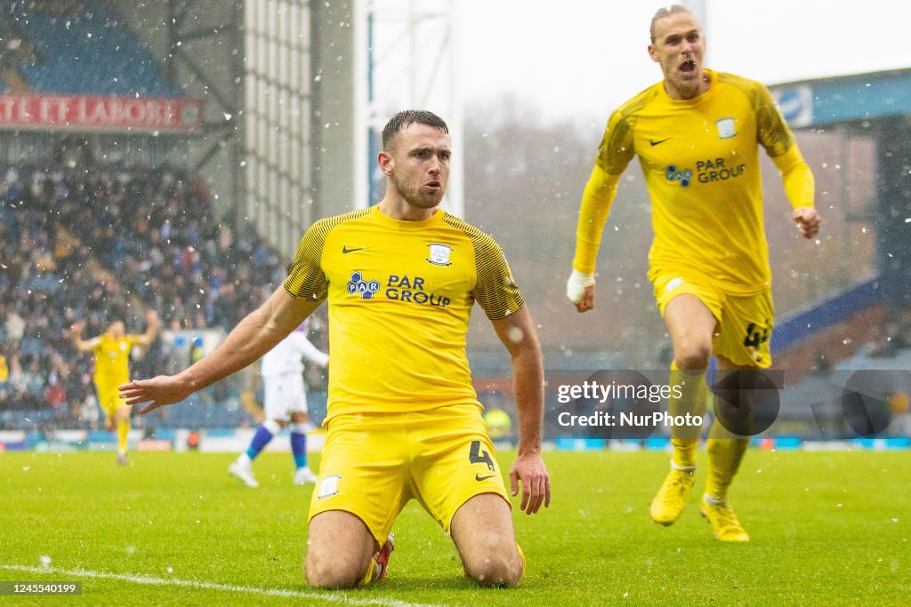 Benjamin Whiteman Ben Whiteman of Preston North End celebrates his goal during the Sky ...
