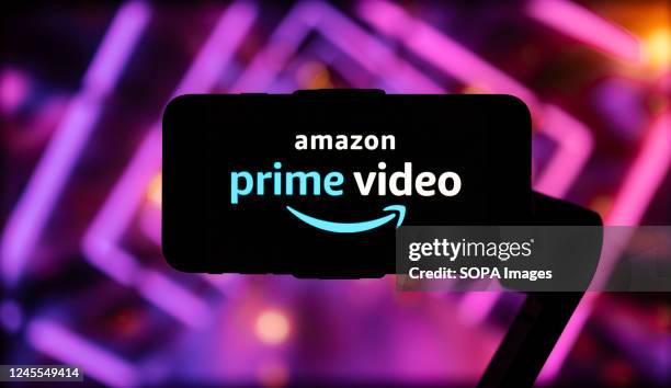 In this photo illustration, the logo of Amazon Prime Video is seen displayed on a mobile phone screen.