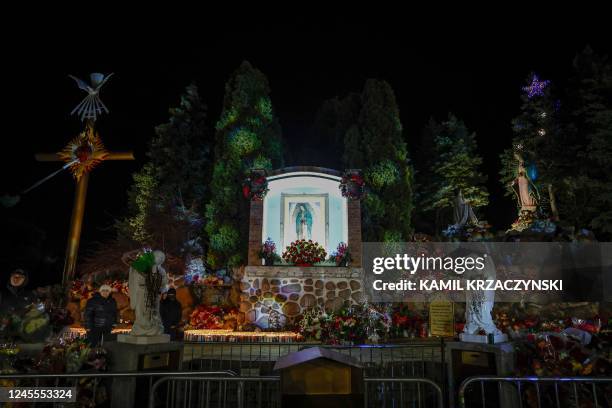 An altar of Our Lady of Guadalupe is seen in Des Plaines, Illinois, on December 11, 2022. - The pilgrimage begins the celebration marking the Feast...