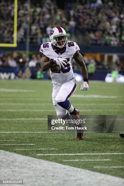 Buffalo Bills running back LeSean McCoy runs with the ball in action during an NFL game between the Seattle Seahawks and the Buffalo Bills, Monday,...