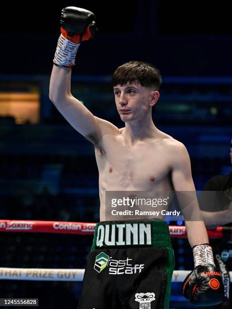 Belfast , United Kingdom - 10 December 2022; Conor Quinn during his flyweight bout against Stephen Jackson at the SSE Arena in Belfast.