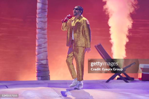 Puerto Rican rapper Bad Bunny performs during his World's Hottest Tour at Estadio Azteca. On December 10, 2022 in Mexico City, Mexico.