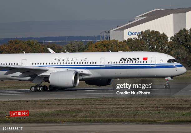 Test of the Airbus A350-941 before delivering it to Air China at Toulouse Blagnac Airport, in Toulouse on 06th December 2022. --