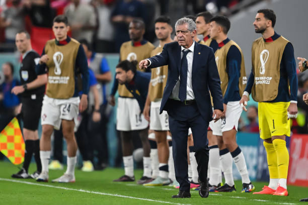 Head coach Fernando Santos of Portugal gestures during the FIFA World Cup Qatar 2022 quarter final match between Morocco and Portugal at Al Thumama...