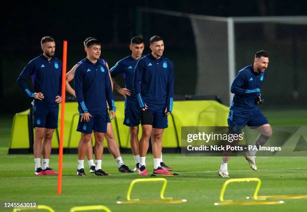 Argentina's Lionel Messi during a training session at Qatar University Training Site 3 in Doha, Qatar. Picture date: Monday December 12, 2022.