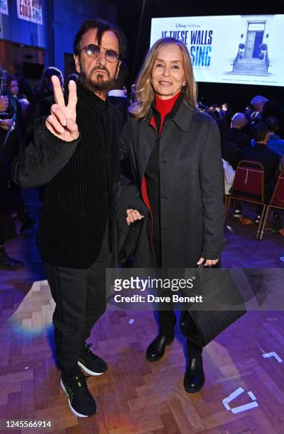 Sir Ringo Starr and Barbara Bach attend the Disney Original Documentary's "If These Walls Could Sing" London Premiere at Abbey Road Studios on...
