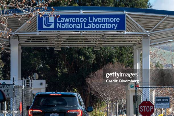 The west gate entrance to the US Department of Energys Lawrence Livermore National Laboratory in Livermore, California, US, on Monday, Dec. 12, 2022....