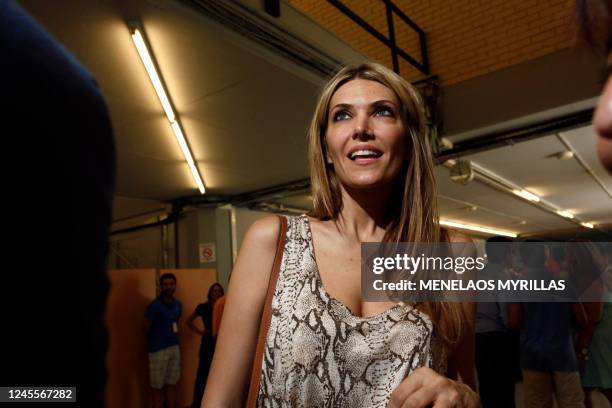 Eva Kaili attends a national convention of PASOK party at Peace and Friandship stadium, having as a moto the Party's reconstitution. Athens, Greece...