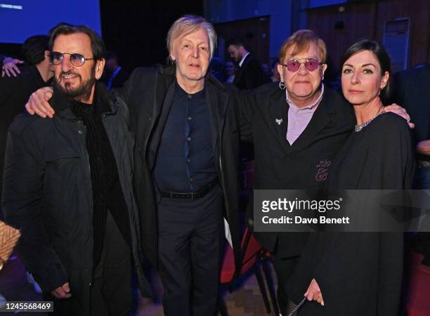 Sir Ringo Starr, Sir Paul McCartney, Sir Elton John and Mary McCartney attend the Disney Original Documentary's "If These Walls Could Sing" London...