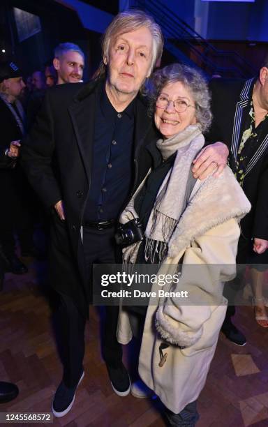 Sir Paul McCartney and Jill Furmanovsky attend the Disney Original Documentary's "If These Walls Could Sing" London Premiere at Abbey Road Studios on...
