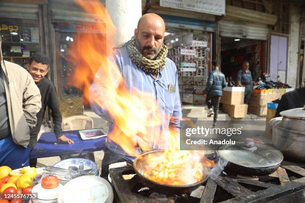 Cevad born in Baghdad, cooks and sells daily meals such as "melemen" and "tava kebab" on a mobile counter where he finds birthday of his clients with...