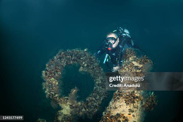 A sunken U23 German submarine, located 3 miles off the coast, at a