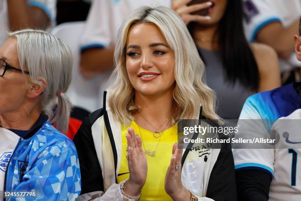 Megan Davidson, wife of Jordan Pickford, goalkeeper of England at the FIFA World Cup Qatar 2022 quarter final match between England and France at Al...