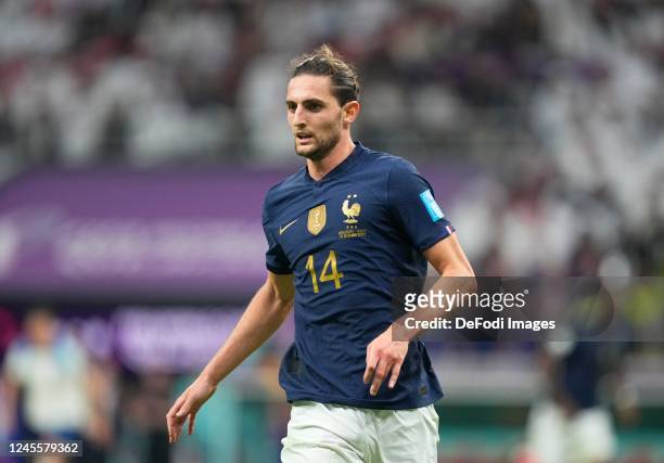 Adrien Rabiot of France looks on during the FIFA World Cup Qatar 2022 quarter final match between England and France at Al Bayt Stadium on December...