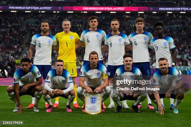 English team prior to the FIFA World Cup Qatar 2022 quarter final match between England and France at Al Bayt Stadium on December 10, 2022 in Al...