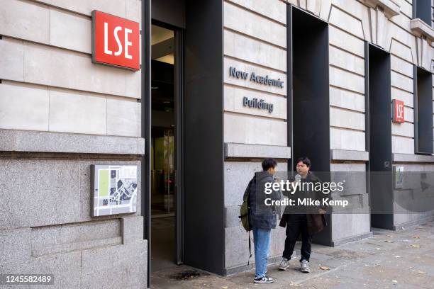 Students around the campus of the LSE London School of Economics on 6th December 2022 in London, United Kingdom. The London School of Economics and...