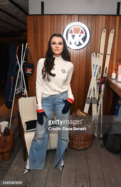 Daisy Maskell attends the Ellesse and Michael Kors Ski Collaboration launch at The Trafalgar St. James Rooftop on December 13, 2022 in London,...