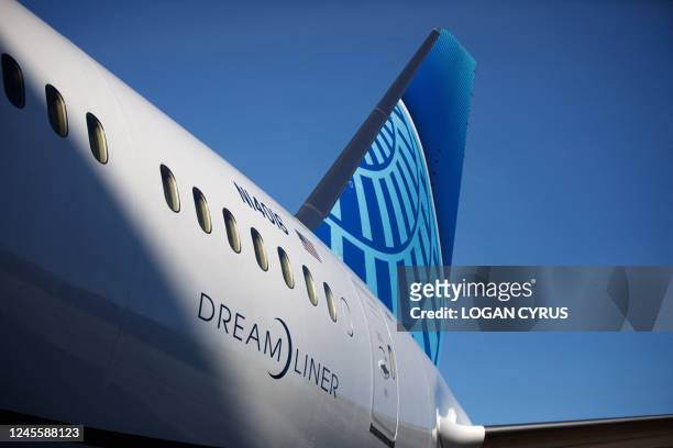 The exterior of a 787 Dreamliner at the Boeing manufacturing facility in North Charleston, on December 13, 2022. - Betting on robust demand for...