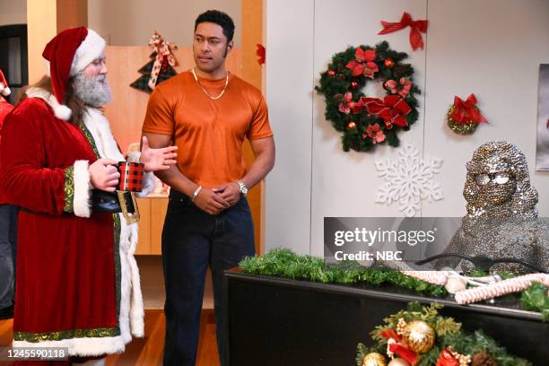 Dwanta Claus" Episode 306 -- Pictured: Sam Ball as Nick 'Mankind' Foley, Uli Latukefu as Dwayne Johnson --