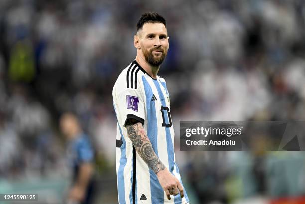 Lionel Messi of Argentina is seen during the FIFA World Cup Qatar 2022 Semi-Final match between Argentina and Croatia at Lusail Stadium on December...