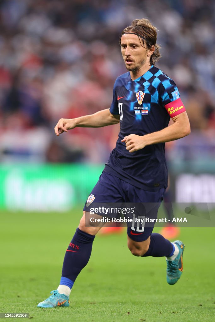 Modric Name Luka Modric of Croatia during the FIFA World Cup Qatar 2022 semi ...