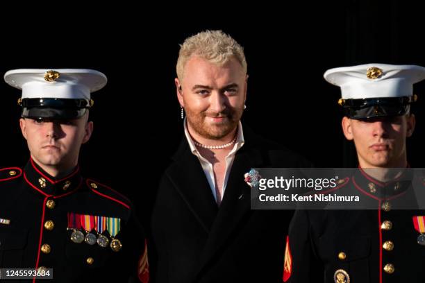 Singer Sam Smith arrives to perform before President Joe Biden signs H.R. 8404, The Respect for Marriage Act, into law during a ceremony on the South...