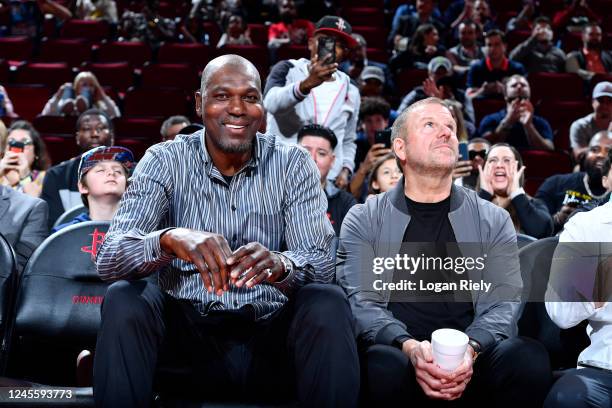 Legend Hakeem Olajuwon attends a game between the Phoenix Suns and the Houston Rockets on December 13, 2022 at the Toyota Center in Houston, Texas....