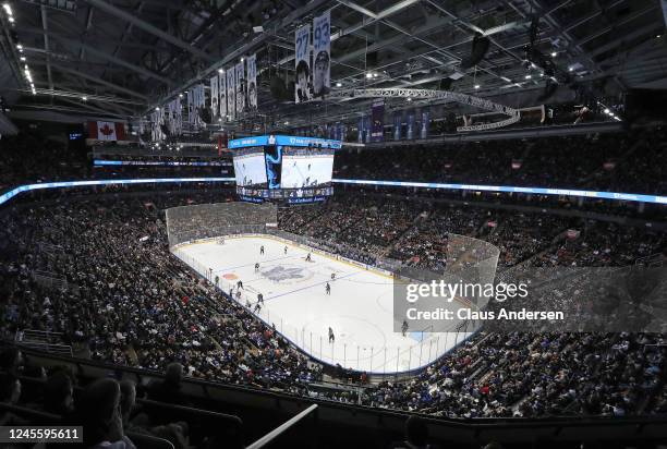 General view of Scotiabank Arena during action between the Anaheim Ducks and the Toronto Maple Leafs at Scotiabank Arena on December 13, 2022 in...