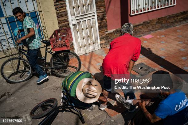 Deportees who have become addicted to fentanyl shoot up in the Zona Norte neighborhood of Tijuana, Mexico, Thursday, October 20, 2022.
