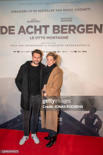 Presenter Cath Luyten is seen at the Belgian premiere of the movie 'De Acht Bergen - Le Otto Montagne' by the directors Vandermeersch and van...