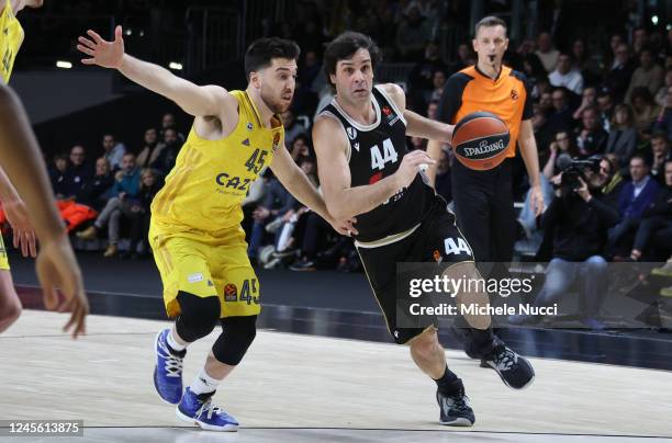 Milos Teodosic, #44 of Virtus Segafredo Bologna in action during the 2022-23 Turkish Airlines EuroLeague Regular Season Round 13 game between Virtus...