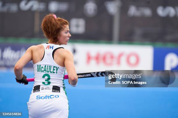 Sarah McAuley of Ireland seen in action during the FIH Hockey Womens Nations Cup Spain 2022 at Poliesportiu Municipal Verge del Carme. .