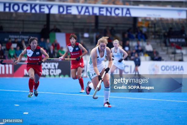 Charlotte Beggs of Ireland seen in action during the FIH Hockey Womens Nations Cup Spain 2022 at Poliesportiu Municipal Verge del Carme. .