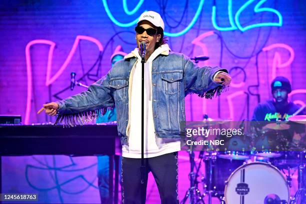 Episode 1766 -- Pictured: Musical guest Wiz Khalifa performs on Wednesday, December 14, 2022 --