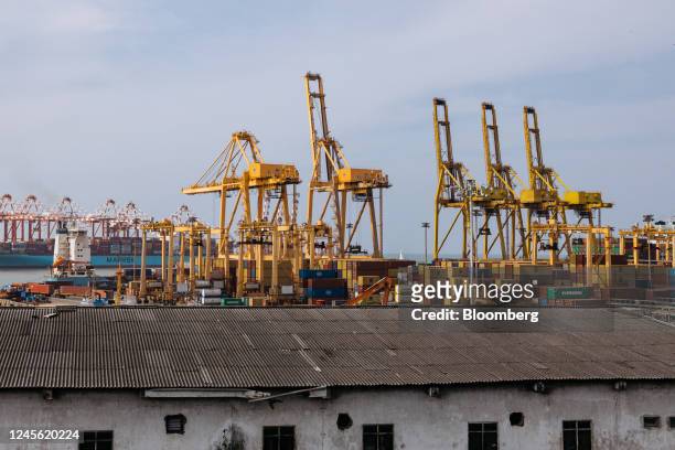 Colombo Port in Colombo, Sri Lanka, on Wednesday, Dec. 14, 2022. Sri Lanka's gross domestic product figures for the third quarter are scheduled to be...