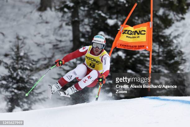 Vincent Kriechmayr of team Austria competes during the Audi FIS Alpine Ski World Cup Men's Downhill Training on December 15, 2022 in Val Gardena,...