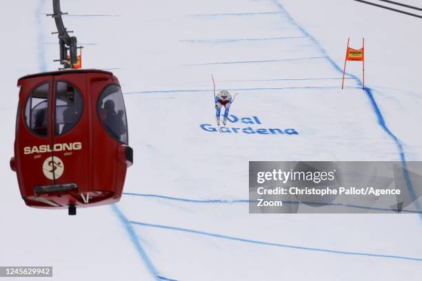 Matthieu Bailet of Team France competes during the Audi FIS Alpine Ski World Cup Men's Downhill on December 15, 2022 in Val Gardena, Italy.