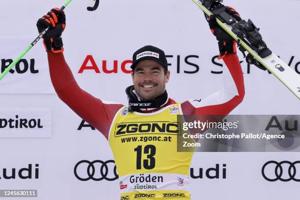 Vincent Kriechmayr of team Austria takes 1st place during the Audi FIS Alpine Ski World Cup Men's Downhill on December 15, 2022 in Val Gardena, Italy.