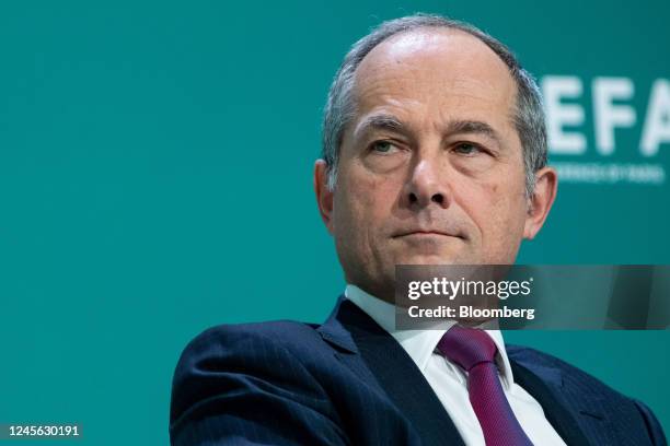 Frederic Oudea, chief executive officer of Societe Generale SA, at the International Economic Forum of the Americas Conference of Montreal in Paris,...